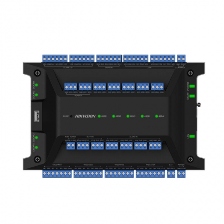 Centrala control acces Hikvision DS-K2704X(P), 10/100/1000 Mbps, interfete: 1x Network, 4x Lock Control, 4x Exit Button, 4x Door