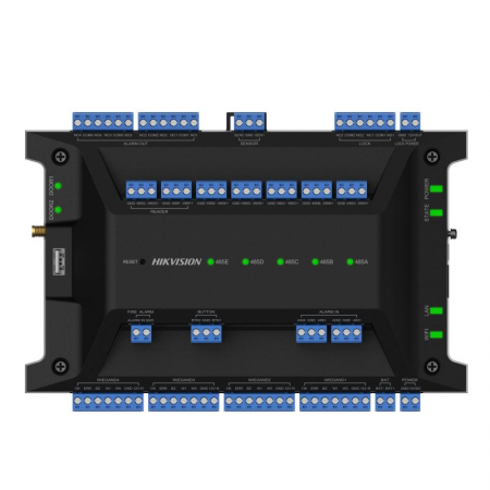 Centrala control acces Hikvision DS-K2702WX-E1(P), 10/100/1000 Mbps, Wi- Fi, interfete: 1x Network, 2x Lock Control, 2x Exit But