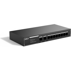 DAHUA 10-Port Economical Gigabit PoE Switch with 8-Port PoE, Port 1-2:2 × RJ-45 10/100/1000Mbps(Uplink), Port 3-10:8 × RJ-45 10/