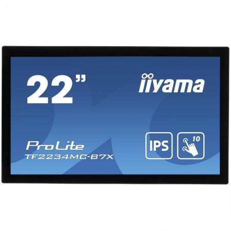 IIYAMA Monitor 21,5" PCAP Bezel Free 10P Touch with Anti-Fingerprint coating, 1920x1080, IPS panel, VGA, DisplayPort, HDMI, 305c
