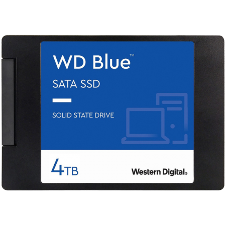 SSD WD Blue SA510 4TB SATA, 2.5", 7mm, Read/Write: 560/520 MBps, IOPS 87K/83K, TBW: 600