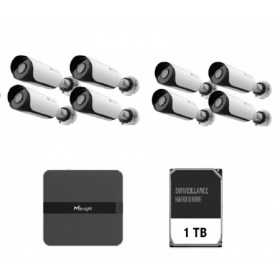 Kit supraveghere video Milesight 8 buc camera MS-C2964-UPD + 1 buc NVR MS-N1008-UPC