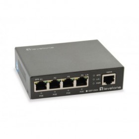 LevelOne GEP-0523, 5-Port Gigabit PoE Switch, 802.3at/af PoE, 4 PoE Outputs, 60W, 96 x 30 x 111 mm