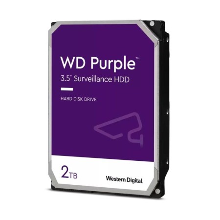 HDD Video Surveillance WD Purple 2TB CMR, 3.5'', 64MB, 5400 RPM, SATA, TBW: 180