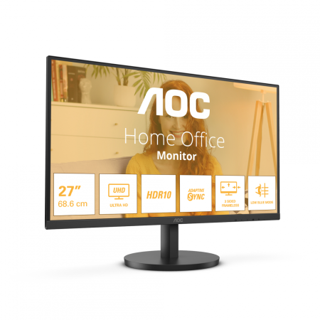 Monitor AOC 27" U27B3M, Diagonal (inch): 27, Diagonal (cm): 69, Aspect ratio: 16:9, Panel: VA, Resolution: 3940x2160, Refresh Ra