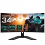 Gigabyte Monitor Gaming 34" GS34WQC, Non-glare, Rezolutie: 3440 x 1440 (WQHD), Luminozitate:300 cd/m2 (TYP), Contrast: 4000:1, u