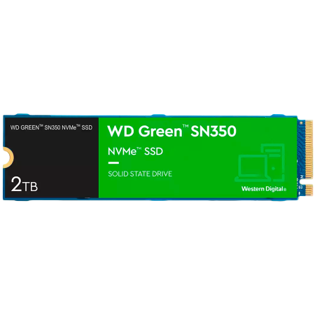 SSD WD Green SN350 2TB M.2 2280 PCIe Gen3 x4 NVMe QLC, Read/Write: ...