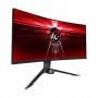 Monitor Gaming Asrock curbat PG34WQ15R2B, diagonala: 34", Aspect: 21:9, anti-glare, Rezolutie: 3440 x 1440, Refresh rate: 165Hz,