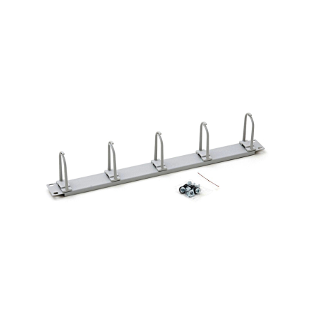 Organizator cabluri 19", 1U, 5 inele de plastic mari 40x83mm