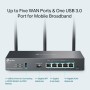 "Omada AX3000 Wi-Fi 6 Gigabit VPN Router PORT: 1× Gigabit SFP WAN/LAN Port, 1× Gigabit RJ45 WAN Port, 4× Gigabit WAN/LAN RJ45 Po
