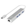 LevelOne USB-0504 Gigabit USB-C Network Adapter with USB Hub, 110 x 23.5 x 16.5 mm