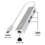 LevelOne USB-0504 Gigabit USB-C Network Adapter with USB Hub, 110 x 23.5 x 16.5 mm
