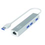 LevelOne USB-0503 Gigabit USB Network Adapter with USB Hub, 110 x 23.5 x 16.5 mm