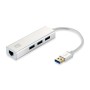 LevelOne USB-0503 Gigabit USB Network Adapter with USB Hub, 110 x 23.5 x 16.5 mm