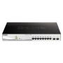 D-Link Switch 10 porturi POE smart maaged DGS-1210-10MP, Interfata: 8 x 10/100/1000Mbps, 2 x100/1000 SFP, Capacitate switch: 20 