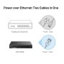 Switch Mercusys Desktop  8 porturi Gigabit, MS108GP, 7 porturi POE (1-7) , buget POE: 65 W, Standarde si protocoale: IEEE 802.3x