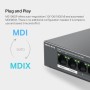 Switch Mercusys Desktop  8 porturi Gigabit, MS108GP, 7 porturi POE (1-7) , buget POE: 65 W, Standarde si protocoale: IEEE 802.3x