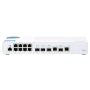 Switch QNAP M408-2C Marvell 98DX3236, 8 porturi 1Gbps, 2 porturi combo 10G SFP+/NBASE-T, 2 porturi 10G SFP+, desktop, web-manage