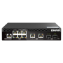 Switch QNAP M2106R CPU Marvell 98DX2528, 6 porturi 2.5Gbps, 2 porturi 10Gbps SFP+, 2 porturi 10GbE RJ45, rackabil, web-managed, 