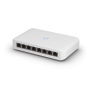 Ubiquiti UniFi 8 port switch, USW-LITE-8-POE, 8 x 10/100/1000 Mbe RJ 45 ports, 4 x POE, 8 Gbps, buget POE: 52W, SMB layer 2 PoE 