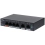 DAHUA 6 port Managed Desktop switch, CS4006-4ET-60, Interfata: Port 1-4: 4 × RJ-45 10/100 Mbps (PoE) Port 5-6: 2 × RJ-45 10/100/