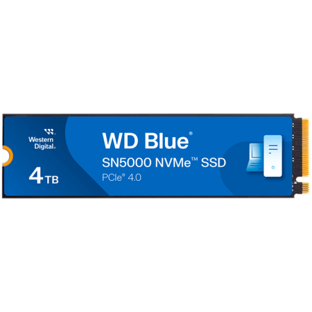 SSD WD Blue SN5000 4TB M.2 2280 PCIe Gen4 x4 NVMe QLC, Read/Write: 5500/5000 MBps, IOPS 690K/900K, TBW: 1200