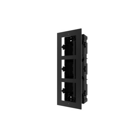 Panou frontal pentru 3 module videointerfon modular Hikvision DS-KD- ACF3 permite conectarea a 3 module de videointerfon modular