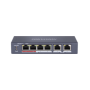 Switch PoE Hikvision DS-3E0106P-E/M(B): 4 x 10/100Mbps PoE port, and 2 × 10/100Mbps RJ45 port, 4 porturi PoE maxim 30W, buget Po