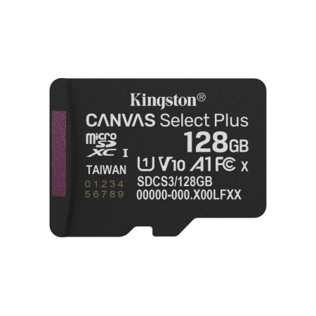 Card de Memorie MicroSDXC Kingston128GBCanvas Select PlusFara Adaptor