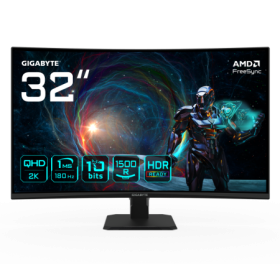 Gigabyte Monitor gaming 31.5" GS32QCA, Non-glare, Rezolutie: 2560 x 1440 (QHD), Luminozitate: 250 cd/m2 (TYP), Contrast: 3500:1,