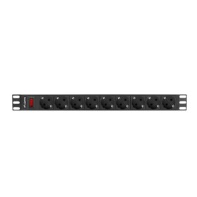 Unitate distributie alimentare PDU 19", 1U, 16A, 9 prize , negru