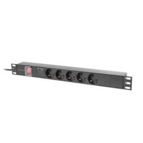 Unitate distributie alimentare PDU 19", 1U, 16A, 5 prize , negru