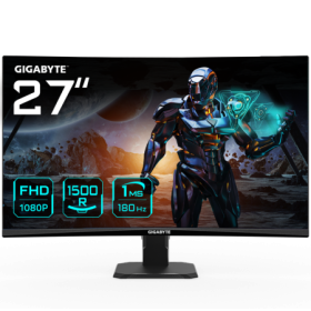 GIGABYTE GS27FC 27" FHD Curved Gaming Monitor - 1920 x 1080, 180Hz, 1, 250 cd/m², FreeSync Premium, HDR Ready, HDMI 2.0, Display