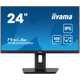 IIYAMA Monitor LED XUB2492QSU-B1 23.8" IPS 2560 x 1440 @100Hz 300 cd/m² 1000:1 0.5ms HDMI DP USB-Hub 	height, swivel, tilt, pivo