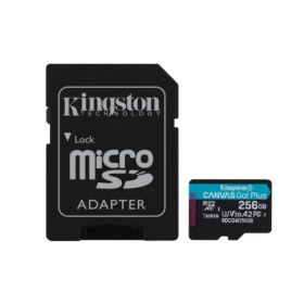 Kingston 256GB microSDXC Canvas Go Plus Gen4 200MB/s A2 U3 V30 Card + Adapter