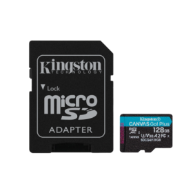 Kingston 128GB microSDXC Canvas Go Plus Gen4 200MB/s A2 U3 V30 Card + Adapter