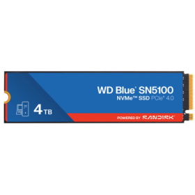 SSD WD Blue SN5100 4TB M.2 2280 PCIe Gen4 x4 NVMe QLC 3D, Read/Write: 6900/6700 MBps, IOPS 900K/1100K, TBW: 1200