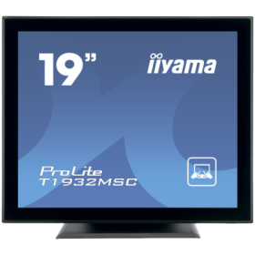IIYAMA Monitor LED T1932MSC-B1S 19’’ 10pt IPS TOUCH 1280 x 1024  14ms 250 cd/m² projective capacitive IP54 VGA HDMI DP