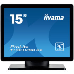 15" PCAP Bezel Free Front, 10P Touch, 1024x768, Speakers, VGA, HDMI, 325cd/m², USB Interface, External Power Adapter, Multitouch