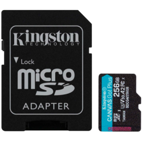 Kingston 256GB microSDXC Canvas Go Plus Gen4 200MB/s A2 U3 V30 Card + Adapter