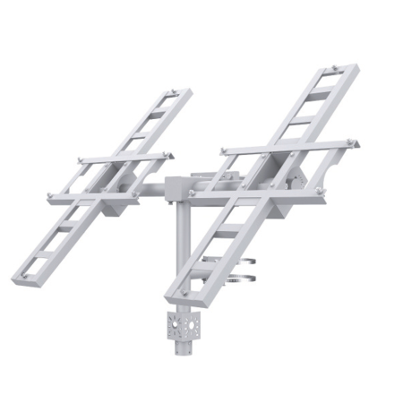 Suport dublu pentru panouri solare 2x VIGI 90W, din otel galvanizat, unghi de reglare manual: 5°~55°, stalp compatibil: Ø80-160 