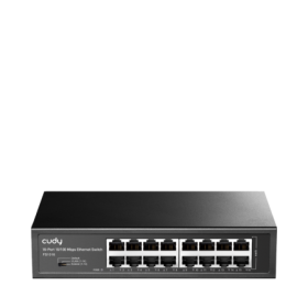 CUDY 16-Port 10/100 Mbps Switch, 16 10/100 Mbps RJ45 Ports, Switch/VLAN/Extend working mode DIP switch, Rack-mountable Steel Cas