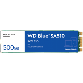 SSD WD Blue SA510 500GB SATA, M.2 2280, Read/Write: 560/510 MBps, IOPS 90K/82K, TBW: 200