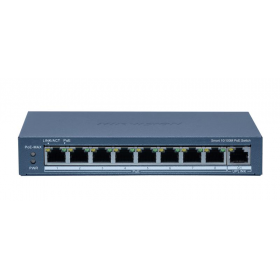 Switch 8 porturi POE Hikvision DS-3E1309P-EI(B), Smart Managed, 8 × 10/100M PoE ports,1 × Gigabit RJ45 port, PoE power budget 11