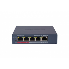 Switch PoE Hikvision DS-3E1105P-EI/M(V2), 4 × 10/100 Mbps PoE port,1 × 10/100 Mbps RJ45 port, Total PoE Power Budget 45W, Suppor