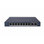 Switch 8 porturi Gigabit, Hikvision DS-3E1510P-EI/M, 8 × gigabit PoE ports, and 2 × Gigabit RJ45, IEEE 802.3af,IEEE 802.3at,  MA
