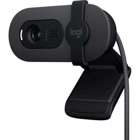 Camera web Logitech Brio 100, rezolutie 1920 x 1080 Full HD, 30 fps, microfon incorporat, conexiune USB-A, lungime cablu 1.5m, n