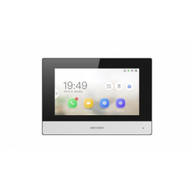 Monitor videointerfon Hikvision DS-KH6320Y-WTE2, 2 fire, 4 7-inch IPS touch screen, rezolutie: 1024 × 600, TFT, fara butoane, te
