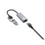 LevelOne USB-0423  2.5 Gigabit Ethernet 2-in-1 USB-C/A Network Adapter, 59 x 25 x 14 mm