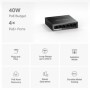 Mercusys Desktop Switch MS106LP 6 porturi 10/100Mbps, Standarde si protocoale  IEEE 802.3x Flow Control, 4 porturi POE, buget PO